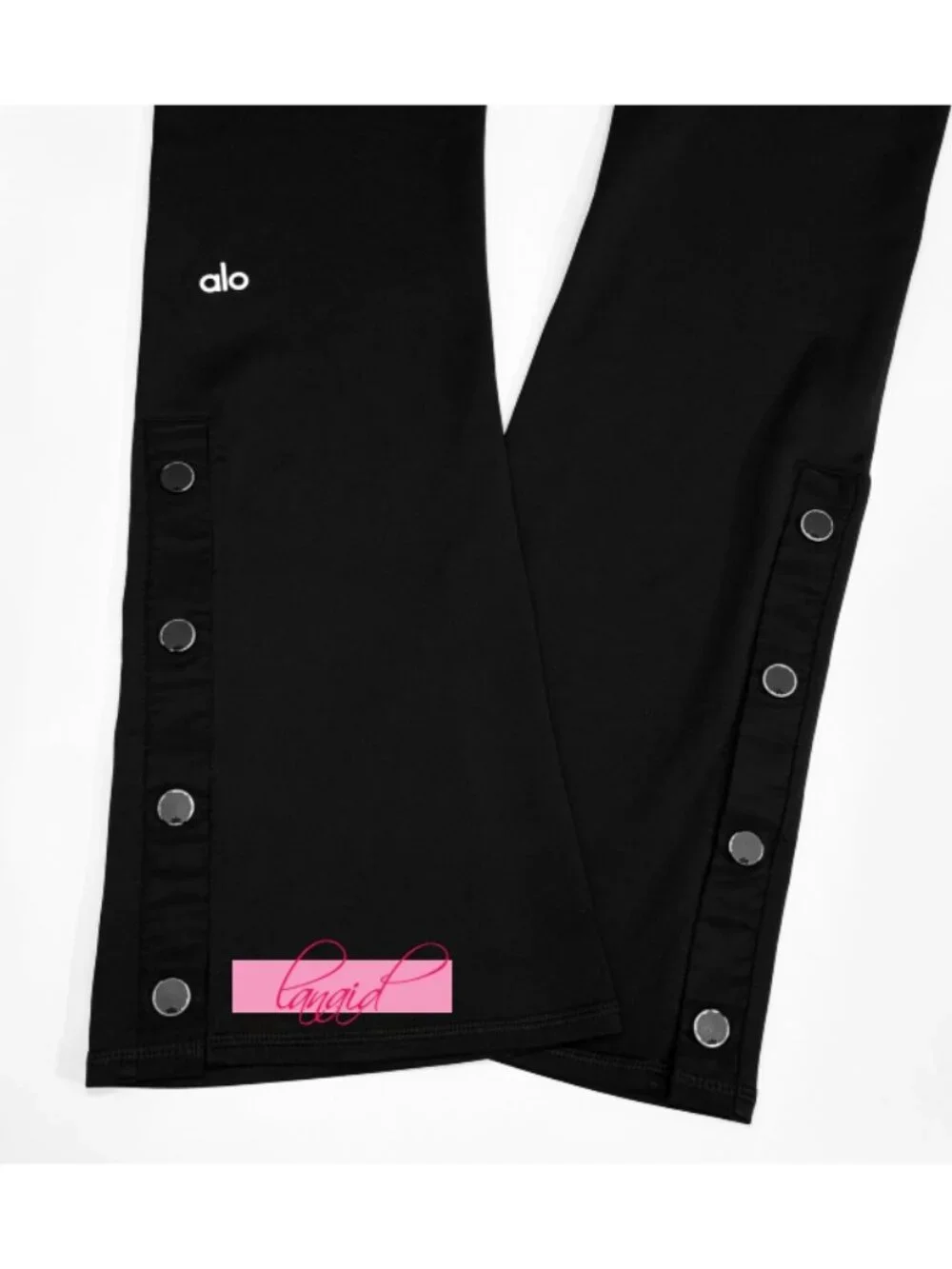 Alo Airlift High-Waist Game Changer Leggings Black Hi-Rise Button Bootcut Flare